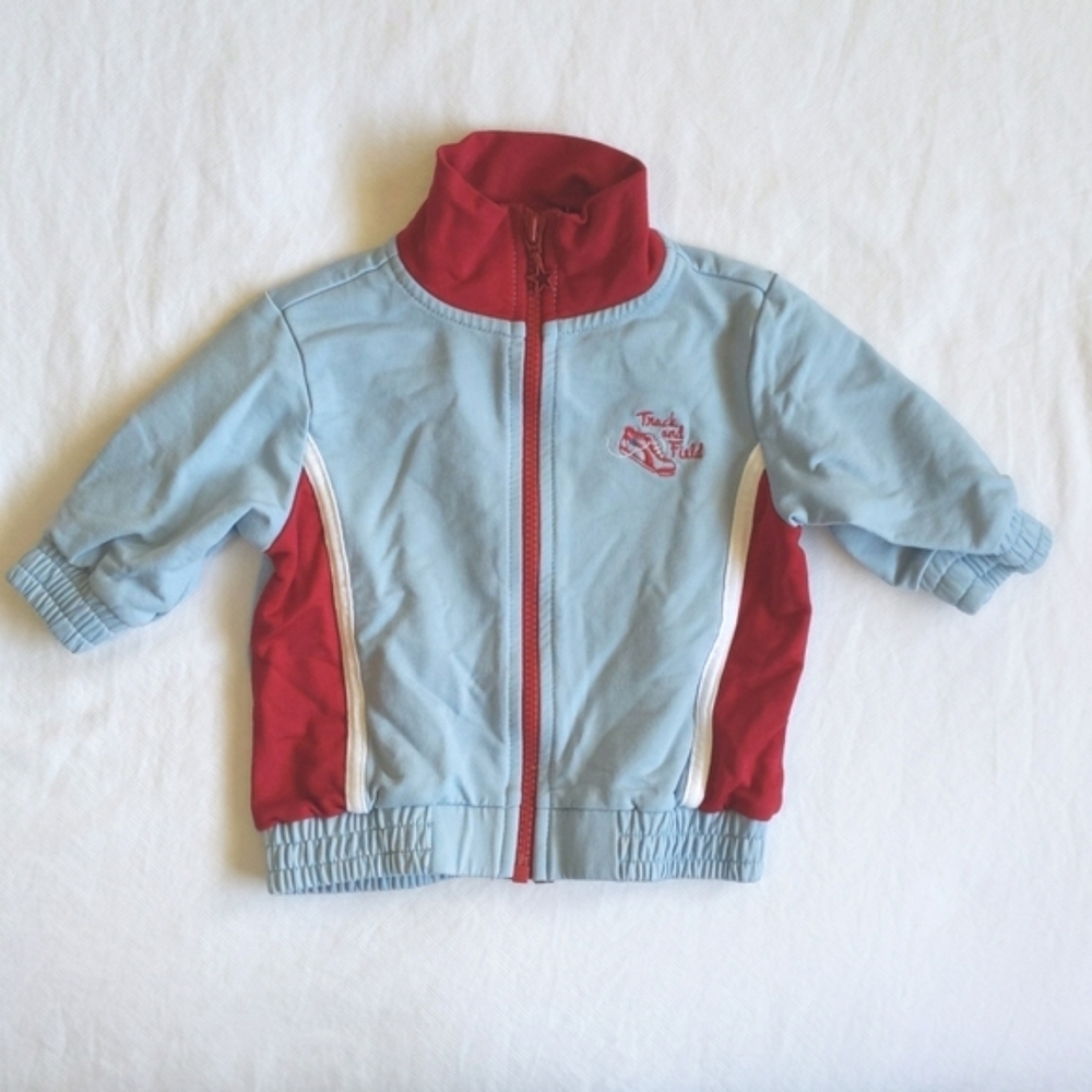 janie & jack track & field zip-up lightweight jacket 0-6 months baby boy